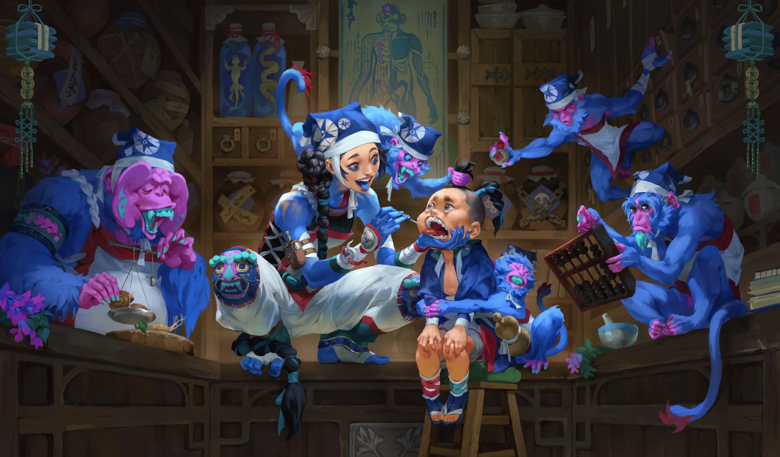 Original The Blue Monkey Medics illustration by Eilene Huang